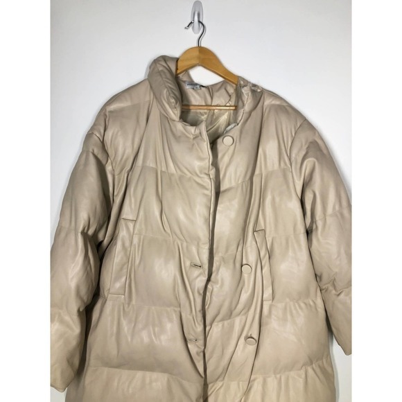 Something Navy Faux Leather Coat Puffer XL - Picture 7 of 13